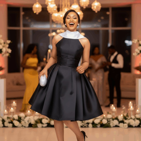 A_black_model_wearing__subject_1___laughing_beautifully__with_a_different_pose__looking_directly_at_ (1) Elegancia Black & White Cocktail Dress