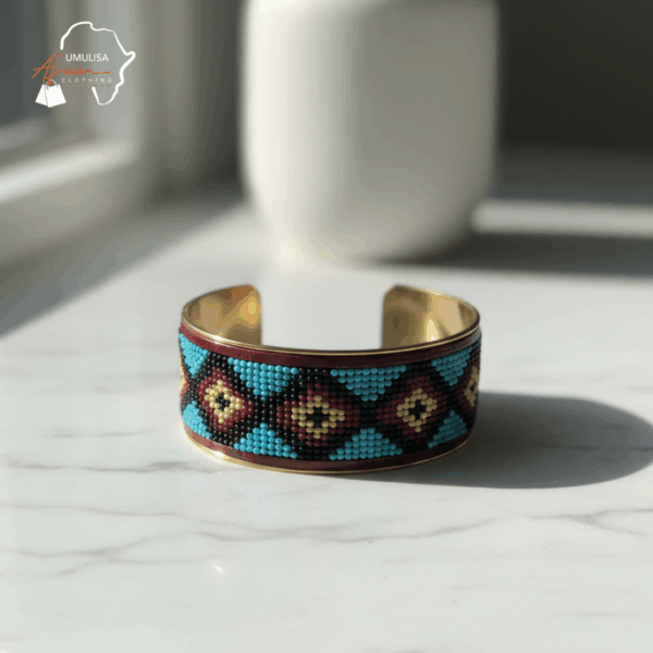 Mosaic Beaded Cuff Bracelet