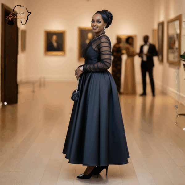 Noir Empress Satin Gown