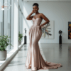 115 Blush Grace Satin Gown
