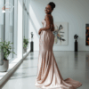 117 Blush Grace Satin Gown