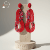 Ruby Loop Beaded Earrings