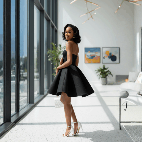 Midnight Charm Bow Gown