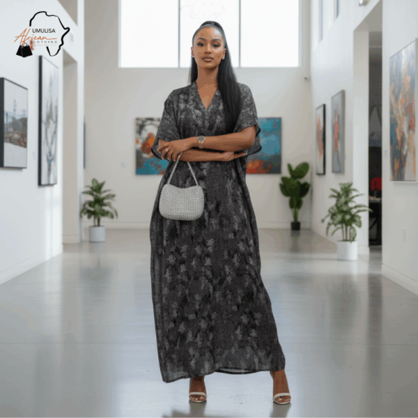 Midnight Serenity Grey Kaftan