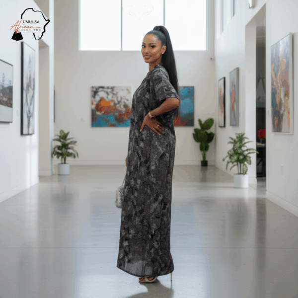 Midnight Serenity Grey Kaftan