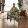 140 Emerald Grace Satin Midi Dress