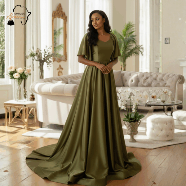 144 Olive Serenity Flow Gown