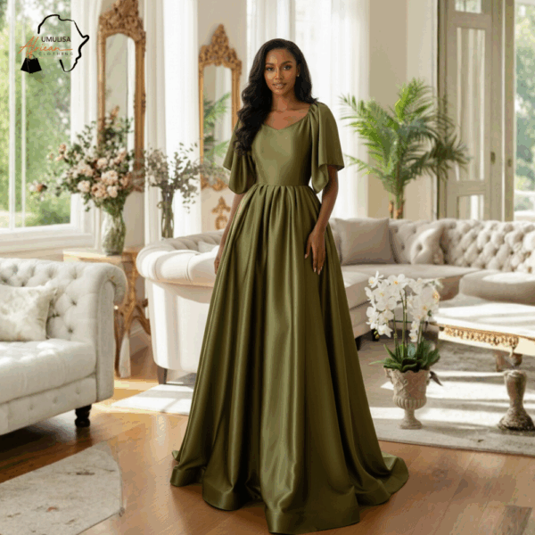 145 Olive Serenity Flow Gown