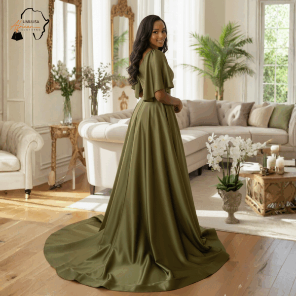 146 Olive Serenity Flow Gown
