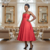 Radiant Grace Red Strapless Dress