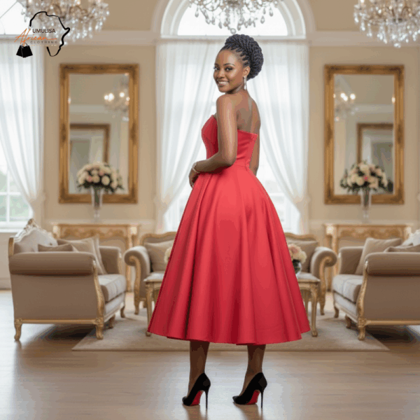 Radiant Grace Red Strapless Dress