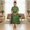Emerald Poise Midi Dress