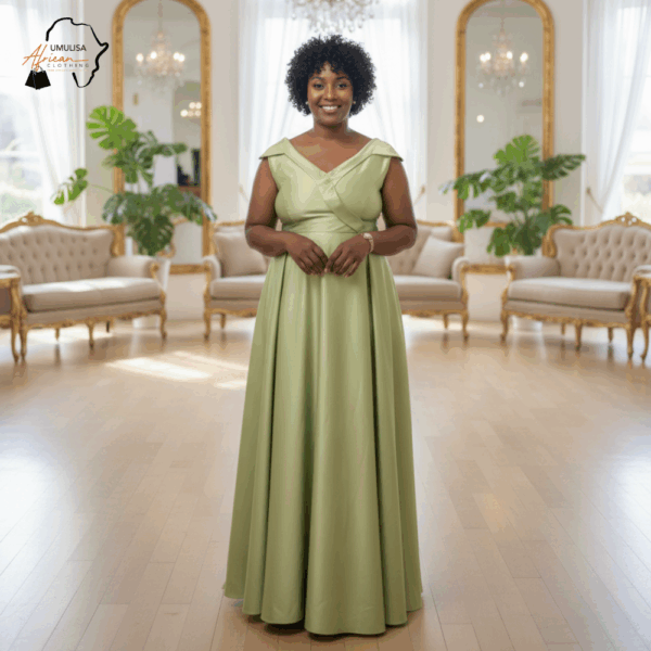 Sage Serenity Evening Gown