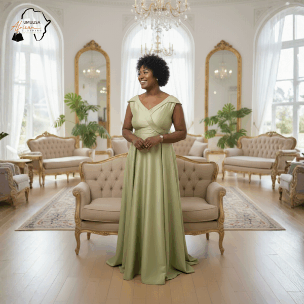 Sage Serenity Evening Gown
