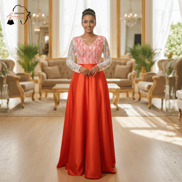 Coral Grace Lace Gown