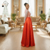 Coral Grace Lace Gown