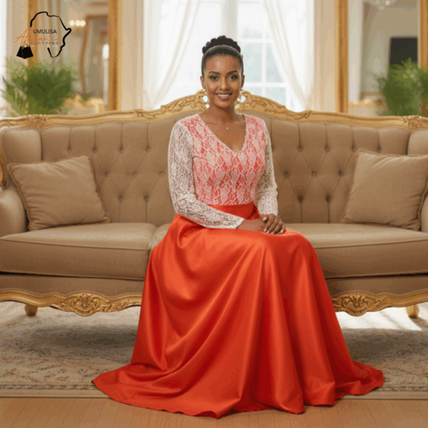 Coral Grace Lace Gown