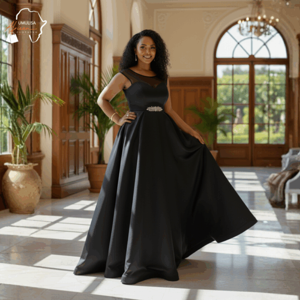 200 Queen’s Poise Black Gown