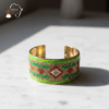 Emerald Bloom Beaded Bangle