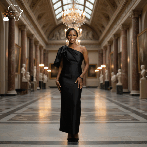 56 Majestic Noir One-Shoulder