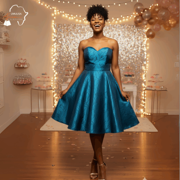 Sapphire Radiance Cocktail Dress