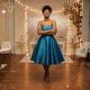 Sapphire Radiance Cocktail Dress