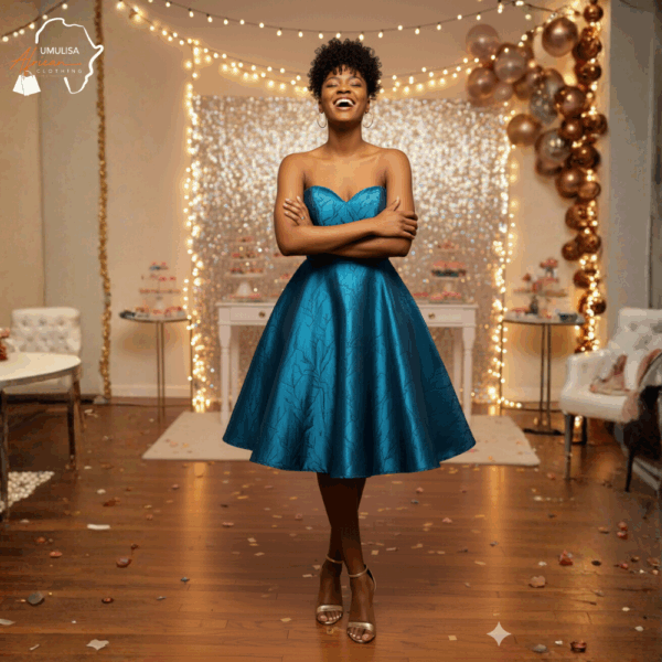 Sapphire Radiance Cocktail Dress