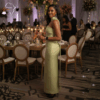 74 Serene Glow Green Satin Gown