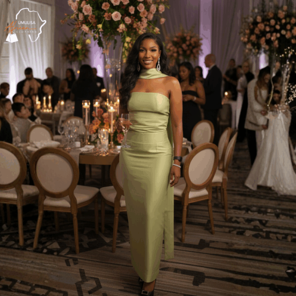 75 Serene Glow Green Satin Gown