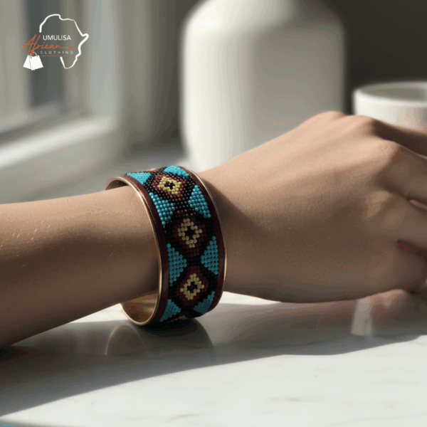 Mosaic Beaded Cuff Bracelet