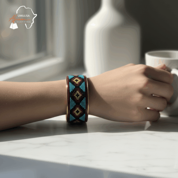 Mosaic Beaded Cuff Bracelet