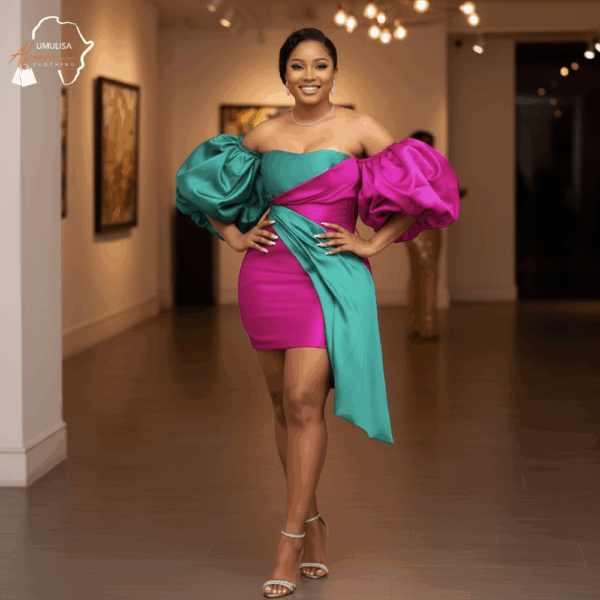93 Magenta Teal Radiance Dress