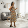 116 Imara Geometric Ankara Midi Dress
