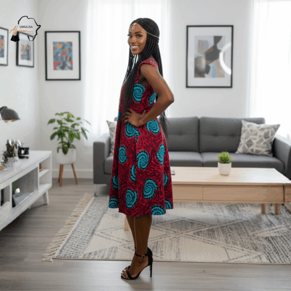 Amahoro Swirl Off-Shoulder Dress