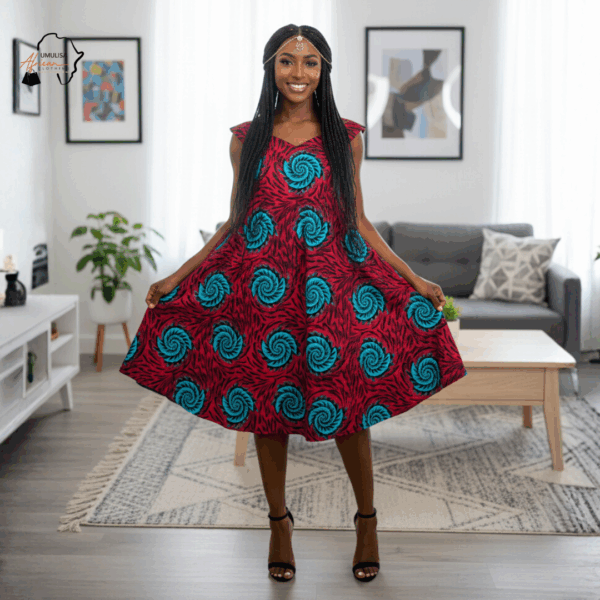 Amahoro Swirl Off-Shoulder Dress