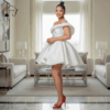 18 Ivory Radiance Off-Shoulder Dress