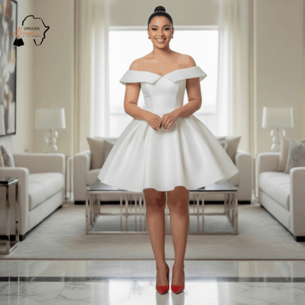 20 Ivory Radiance Off-Shoulder Dress