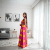 95 Blooming Pink Kitenge Maxi