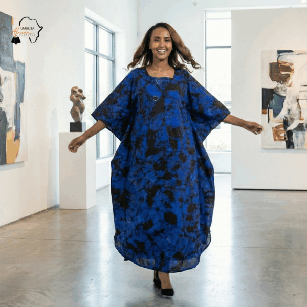 Umurabyo Royal Indigo Batik Kaftan