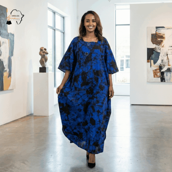 Umurabyo Royal Indigo Batik Kaftan