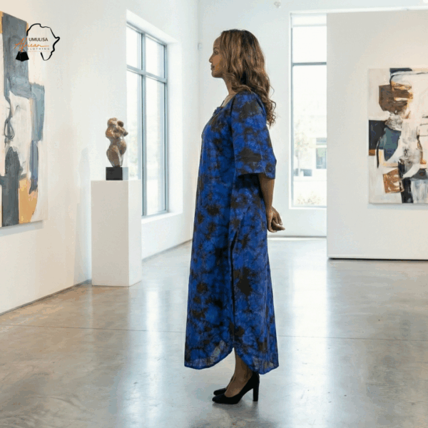 Umurabyo Royal Indigo Batik Kaftan