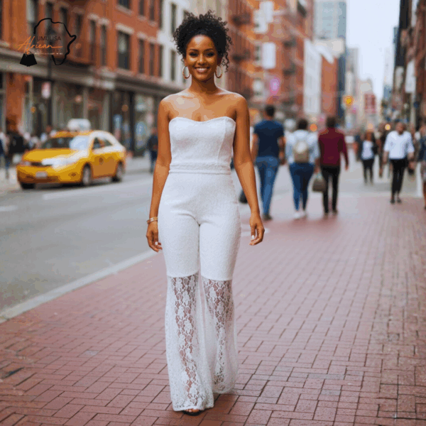 19 Amani Ivory White Lace Jumpsuit