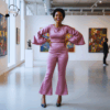 Amara Rose Mauve Bell-Sleeve Two-Piece Set