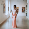 29 Lulu Blush Peach Lace Gown
