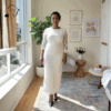 3 Isaro White Ivory Lace Gown