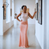30 Lulu Blush Peach Lace Gown