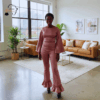 Zuri Rose Mauve Bell-Sleeve Jumpsuit
