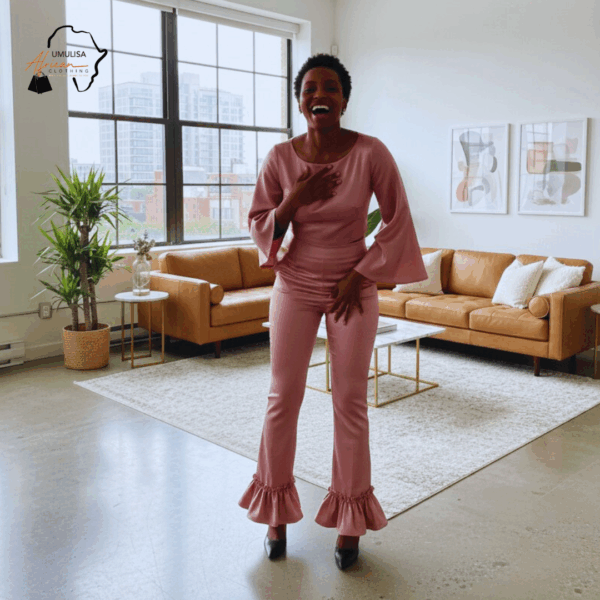 Zuri Rose Mauve Bell-Sleeve Jumpsuit