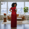 Zuri Red & Silver African Maxi Dress