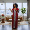 Zuri Red & Silver African Maxi Dress